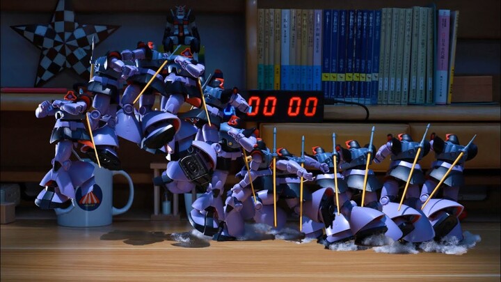 Mobile Suit Gundam - DOM Performing a Triple Axel | Stop Motion