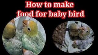 How to make food for handfeed baby bird #Howtomakefoodforhandfeed #Howtomakefoodforbabybird