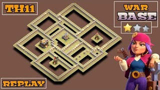 NEW TH11 WAR BASE + REPLAY PROOF | ANTI E-DRAGS / HYBRID + LINK | CLASH OF CLANS