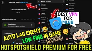 BEST VPN FOR MOBILE LEGENDS | HOW TO GET HOTSPOT SHIELD PREMIUM VPN FOR FREE