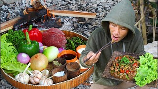 Cooking Beef Green Paper Vegetable Recipe Eating So Hot and Warm - Fried Beef Garlic,Onnion,Paper