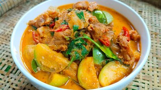 แกงกะทิหมูมะเขือเปราะ ใส่ใบโหระพาหอมๆ แกงไทยบ้านๆอร่อยทำง่าย รสชาติดี สไตล์ | ครัวบ้านๆ Channel