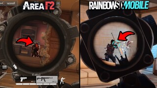 RAINBOW SIX MOBILE OFICIAL vs AREA F2 - GRÁFICO, JOGABILIDADE E CELULARES COMPATÍVEIS