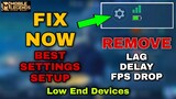 BEST SETTINGS SETUP in Mobile Legends to Fix Lag, Delay and FPS Drop
