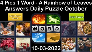 4 Pics 1 Word - A Rainbow of Leaves - 03 October 2022 - Answer Daily Puzzle + Bonus Puzzle