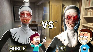 Evil Nun Mobile vs Evil Nun Pc - who is best ? 😲 | Shiva and Kanzo Gameplay