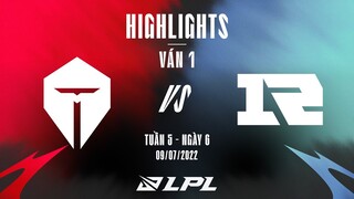 TES vs RNG | Highlights - Game 1 | Tuần 5 Ngày 6 | LPL Mùa Hè 2022