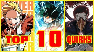 Top 10 My Hero Academia Quirks (Hindi)