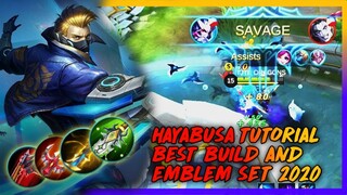 HAYABUSA TUTORIAL BEST BUILD AND EMBLEM SET 2020 FOR SOLO GAMER | GIZIBOY