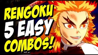 5 EASY RENGOKU Combos | Demon Slayer: Kimetsu no Yaiba Hinokmai Chronicles Gameplay #DemonSlayer