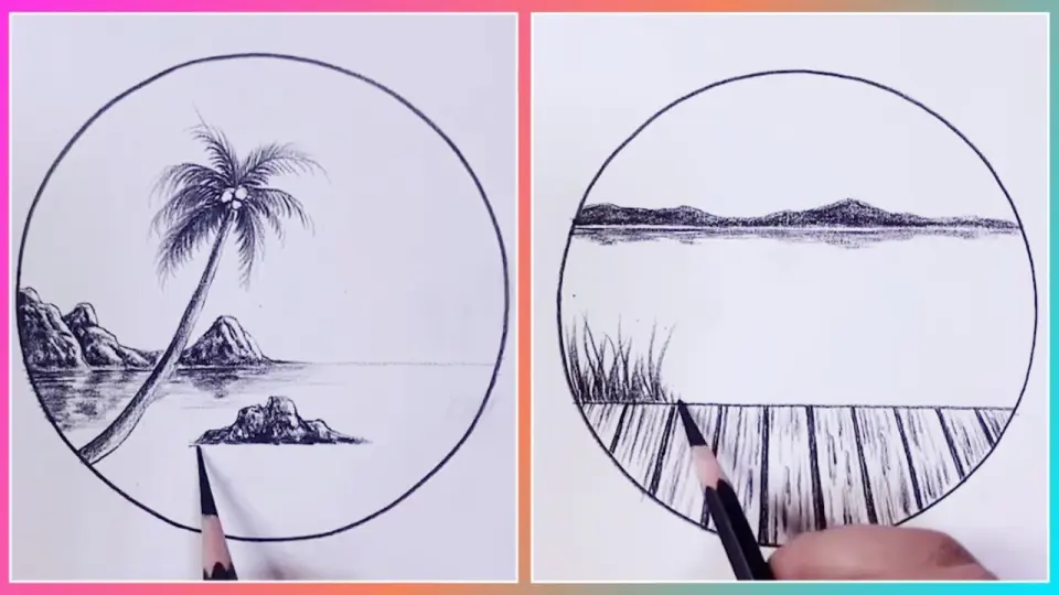 Vẽ Tranh Bằng Bút Chì Siêu Đẹp ❤️ Vẽ Tranh TikTok Đỉnh Cao❤️ Amazing Pencil  Drawing Simple Landscape - Bilibili