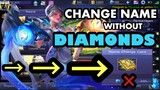CHANGE NAME WITHOUT DIAMONDS FOR FREE | MOBILE LEGENDS
