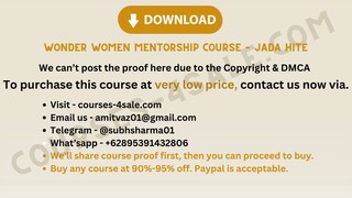 [Course-4sale.com] - Wonder Women Mentorship Course – Jada Hite