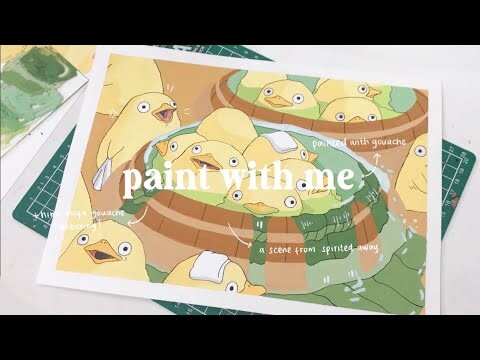 paint with me : a scene from spirited away by studio ghibli + miya himi jelly gouache unboxing🎨