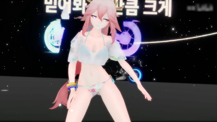 [ Genshin Impact ]MMD swimsuit crumb fox enthusiastically dances "the baddest" 360° surround the big screen Genshin Impact 2nd anniversary
