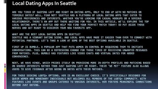 Local Dating Apps In Seattle