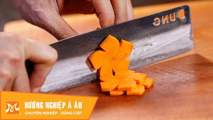 5 cách cắt tỉa cà rốt đơn giản trang trí món ăn | Học cắt tỉa cà rốt