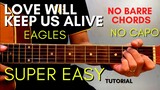 EAGLES - LOVE WILL KEEP US ALIVE CHORDS (EASY GUITAR TUTORIAL) for BEGINNERS