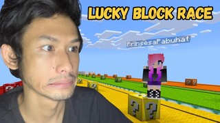 Minecraft LUCKY BLOCK RACE with Prinsesa Pabuhat! *Ang Gulo!*