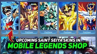 UPCOMING 6 NEW SAINTSEIYA SKINS IN MOBILE LEGENDS SHOP | MLBB X SAINTSEIYA COLLABORATION