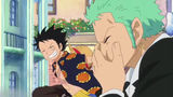 Zoro and Luffy laughs at pica|dressrosa