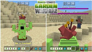 MCPE Pvz Garden Warfare | Cactus & Sunflower Test