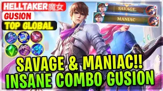 SAVAGE & MANIAC!! Insane Combo Gusion [ Top Global Gusion ] Helltaker魔女 - Mobile Legends Build