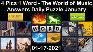 4 Pics 1 Word - The World of Music - 17 January 2021 - Answer Daily Puzzle + Daily Bonus Puzzle