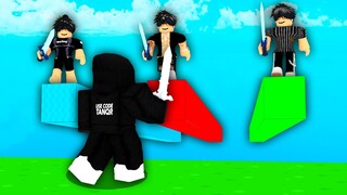 Speedrunner VS 3 Hunters in Roblox Bedwars..