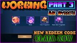 3 NEW REDEEM CODES (-PART 3) (100% WORKING) MOBILE LEGENDS | REDEEM CODES REVEAL  |ML REDEEM CODES !