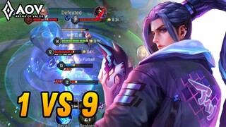 AOV : HAYATE GAMEPLAY | 1 VS 9 - ARENA OF VALOR