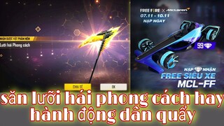 Free Fire| Vòng Quay Phong Cách Săn Lưỡi Hái Và Hành Động Dân Quẩy - Nạp 99  Kim Cương Nhận Xe Free