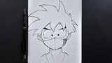 Easy sketch | how to draw teen gohan wearing face mask | step-by-step