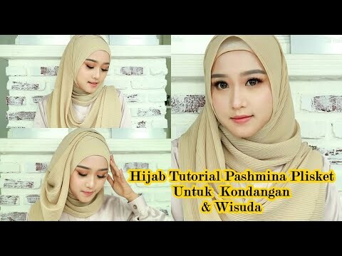 Tutorial Hijab PASHMINA PLISKET Kondangan Simple GLAM Menutup Dada