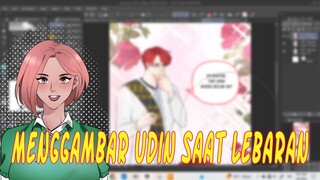 [Timelapse] menggambar Udin saat lebaran