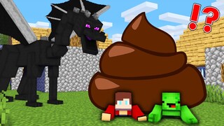 JJ and Mikey found Ender Dragon Poop in Minecraft - Maizen Parody