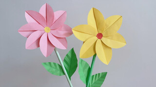 Origami hoa hướng dương có thể học trong nháy mắt origami hoa thủ công mẫu giáo origami cha-con