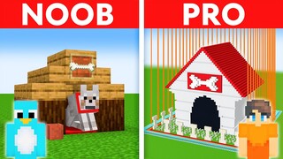 Minecraft: NOOB vs PRO: SAFEST DOG HOUSE BUILD CHALLENGE TO PROTECT MY DOG