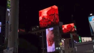 Những người khổng lồ đã chiếm được Shibuya và màn hình lớn của Allen thông báo trận động đất bắt đầu
