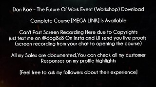 Dan Koe Course The Future Of Work Event (Workshop) Download