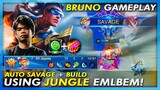 SAVAGE BRUNO GAMEPLAY USING JUNGLEM EMBLEM VETERAN HUNTER & RETRIBUTION.