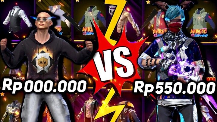 RIVIEW AKUN FREEFIRE Rp.000.000 VS Rp.550.000 APAKAH BANYAK ITEM OLD?