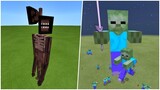 SIREN HEAD vs. TITAN ZOMBIE in Minecraft PE | Mobs Battle | MCPE/MCBE Addon