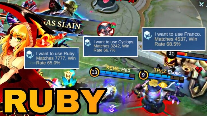 RUBY 7777K matches | ft. ej hao & Exotic Franko | Ruby Gameplay | Top Global Ruby | Mobile Legends