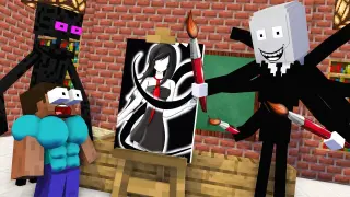 Monster School : BABY MONSTERS SLENDERMAN DRAWING CHALLENGE ALL EPISODE - Minecraft Animation