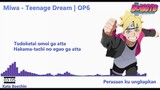 Miwa - Teenage Dream | Lirik| Boruto Opening 6 | Terjemahan - [INDONESIA]