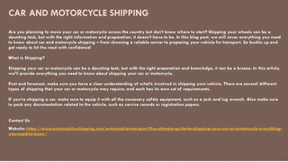 Car And Motorcycle Shipping