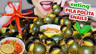 ASMR COOKING PILA POLITA SNAILS STIR FRIED WITH LEMONGRASS AND PEPPER ,EATING SOUNDS | LINH-ASMR