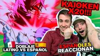 ESPAÑOLES REACCIONAN a DRAGON BALL LATINO vs ESPAÑOL! GOKU usa el KAIOKEN X20 vs FREEZER!