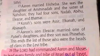 Daily Verse.                  Exodus 6:21-27